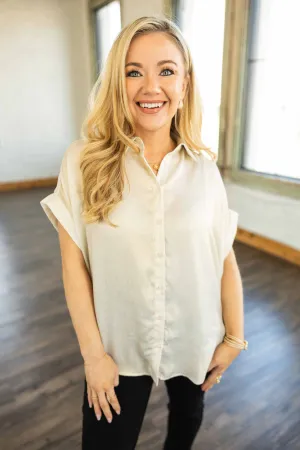 SHIMMERY NIGHT PEARL BUTTON DOWN TOP