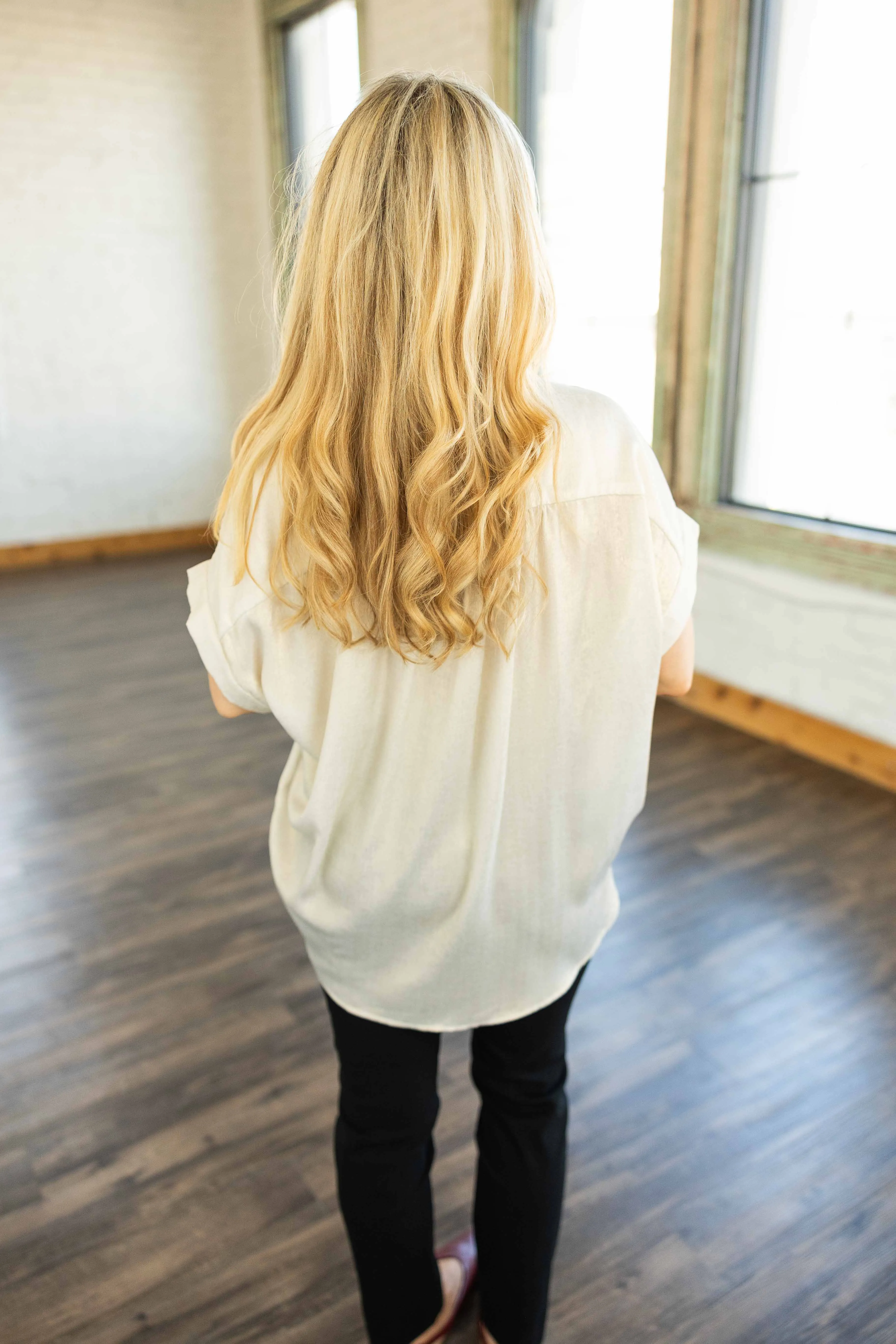 SHIMMERY NIGHT PEARL BUTTON DOWN TOP