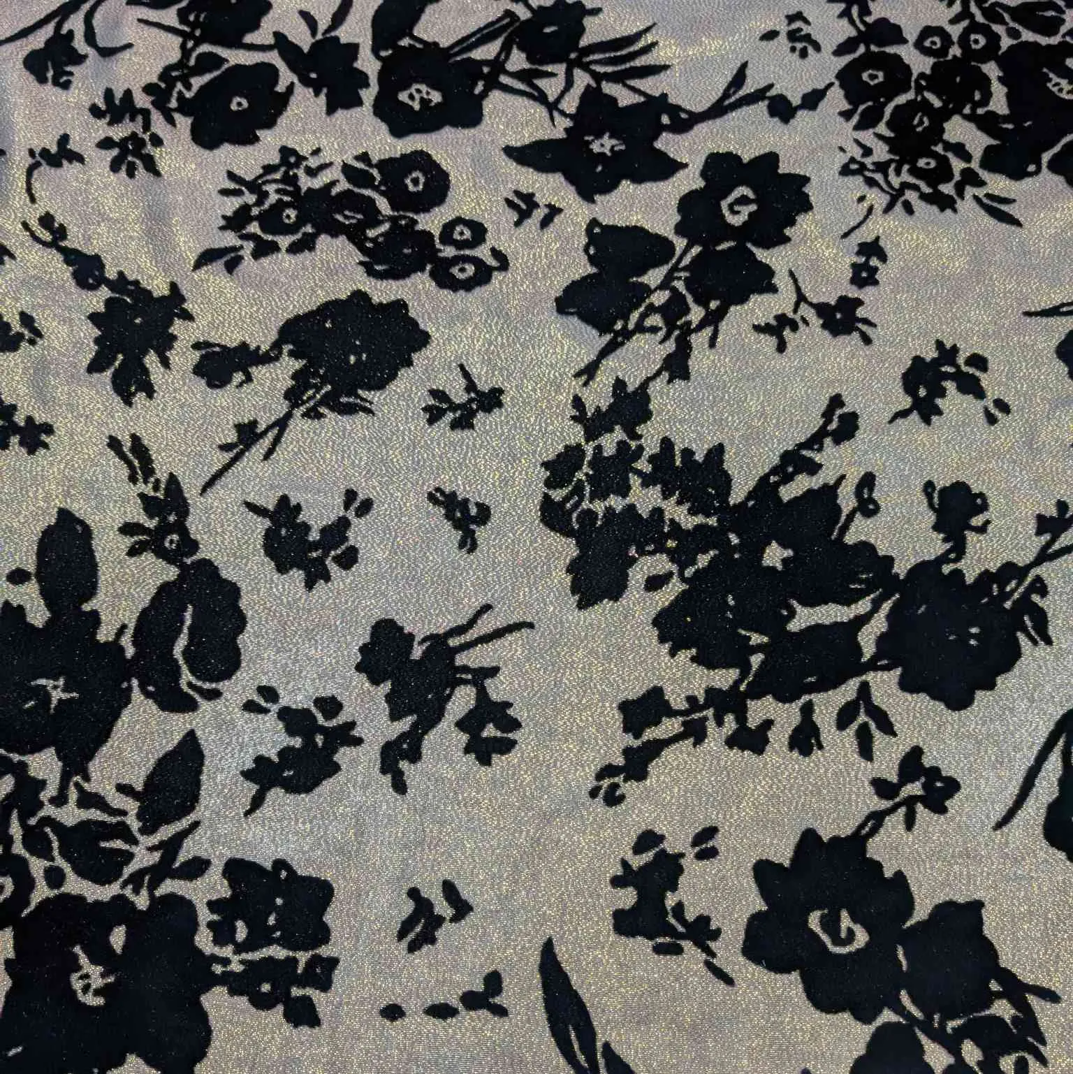 Silk Burnout Velvet, Gold Lamé