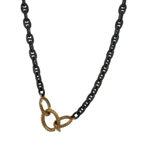 Silver 18" Open Rectangle Oxidized Chain