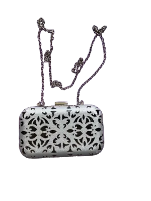 Silver Cut Out Design Crossbody Small Purse