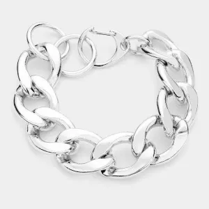 Silver Metal Chain Link Bracelet