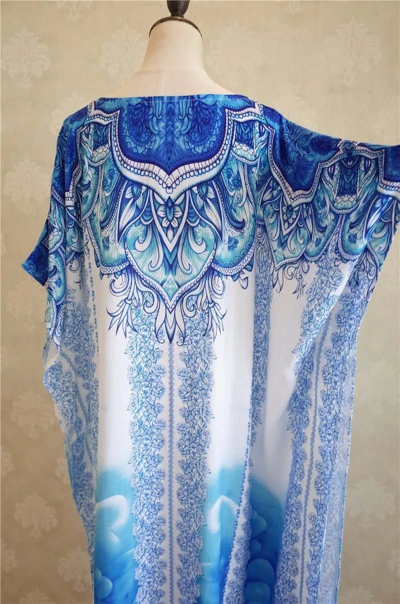SKYE - Blue Cotton Kaftan