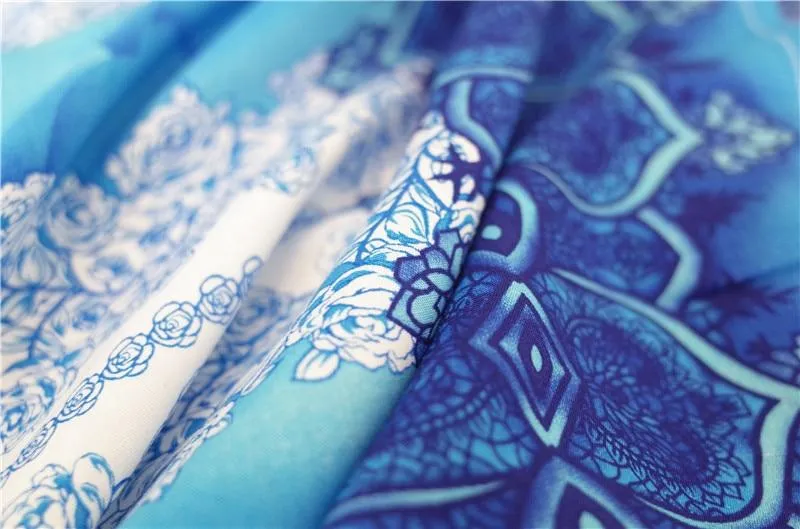 SKYE - Blue Cotton Kaftan