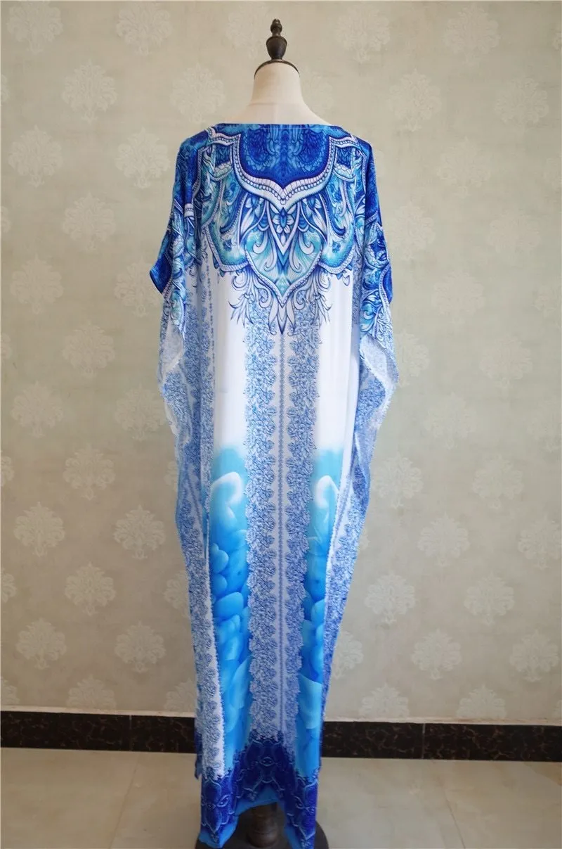 SKYE - Blue Cotton Kaftan