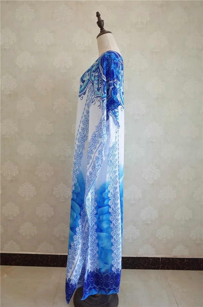 SKYE - Blue Cotton Kaftan