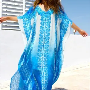 SKYE - Blue Cotton Kaftan