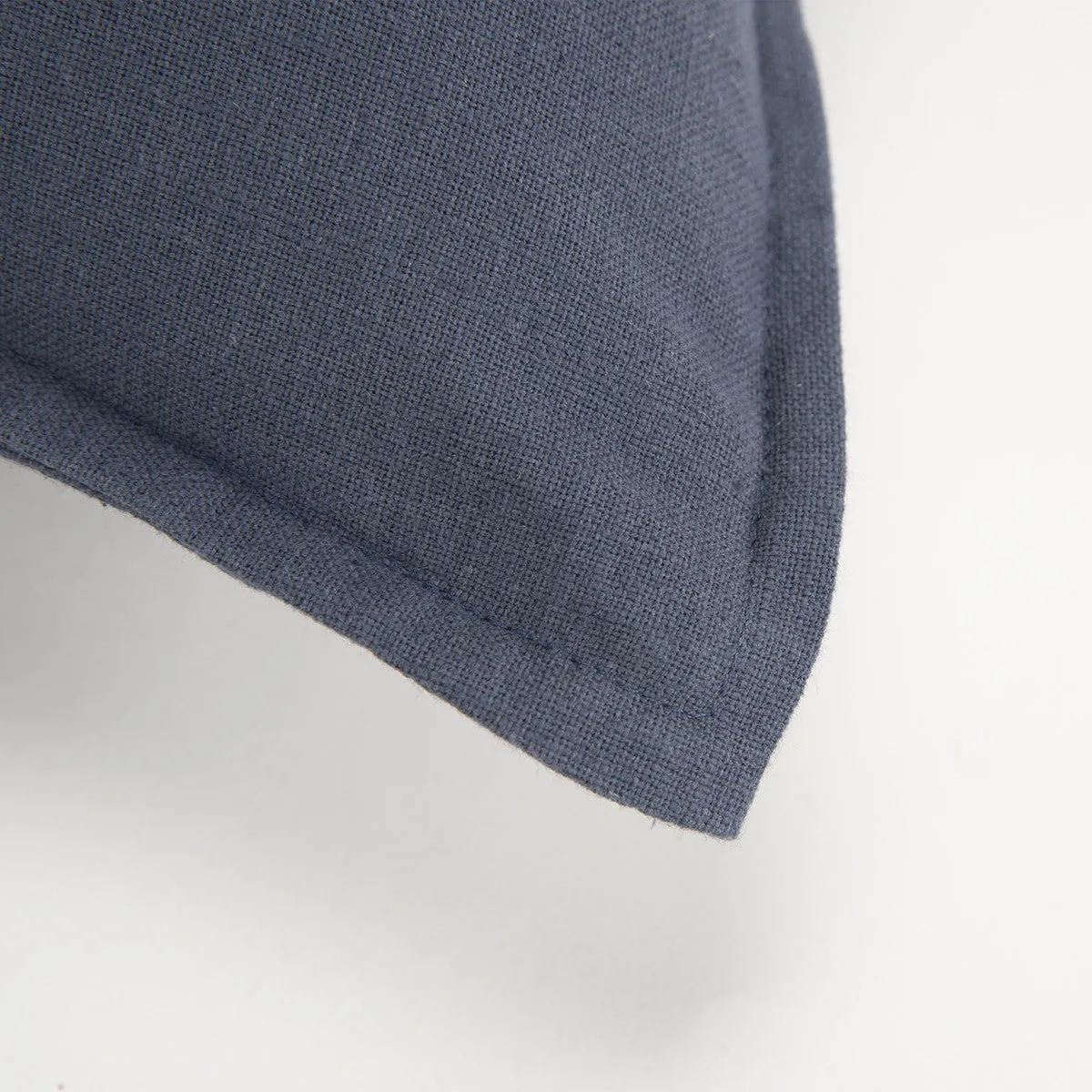 Slate Blue Solid Color Flange Edge Throw Pillow