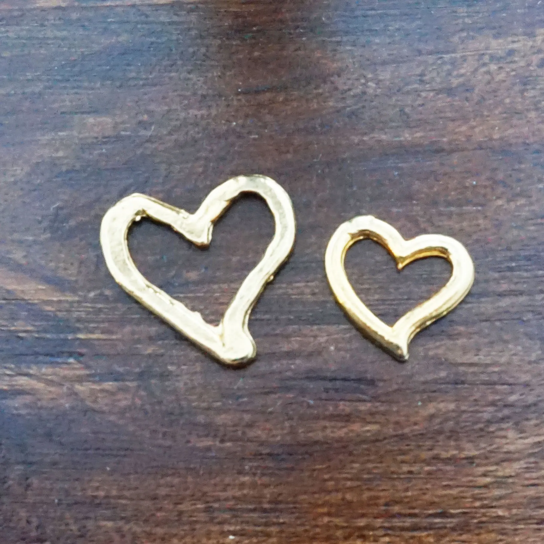 Small Open Heart - Gold Charm