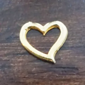 Small Open Heart - Gold Charm