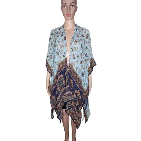 Soft Surroundings women's multicolored floral print cover-up cardigan one size