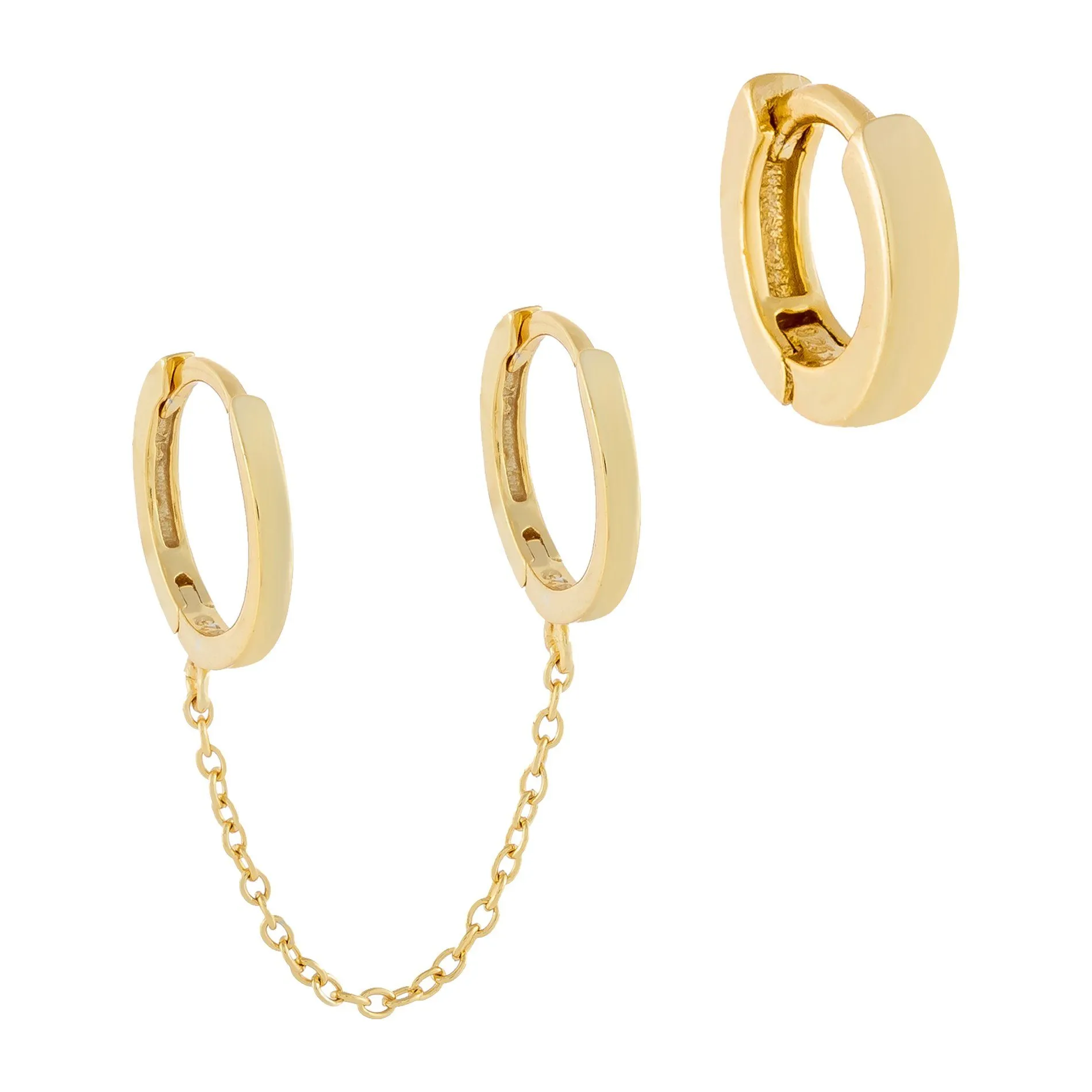 Solid Cartilage X Huggie Earring Combo Set