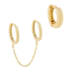 Solid Cartilage X Huggie Earring Combo Set