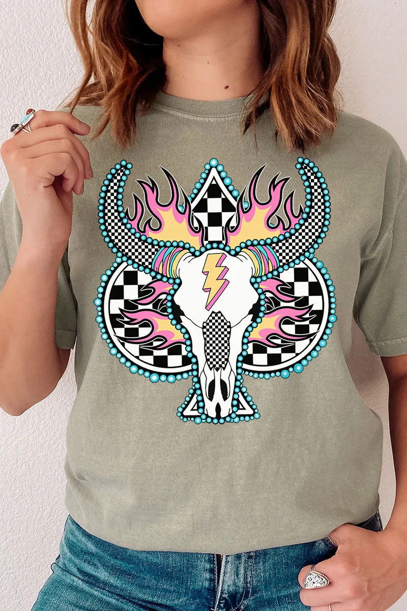 Spade Steer In Flames Comfort Colors Adult Ring-Spun Cotton Tee