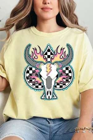 Spade Steer In Flames Comfort Colors Adult Ring-Spun Cotton Tee