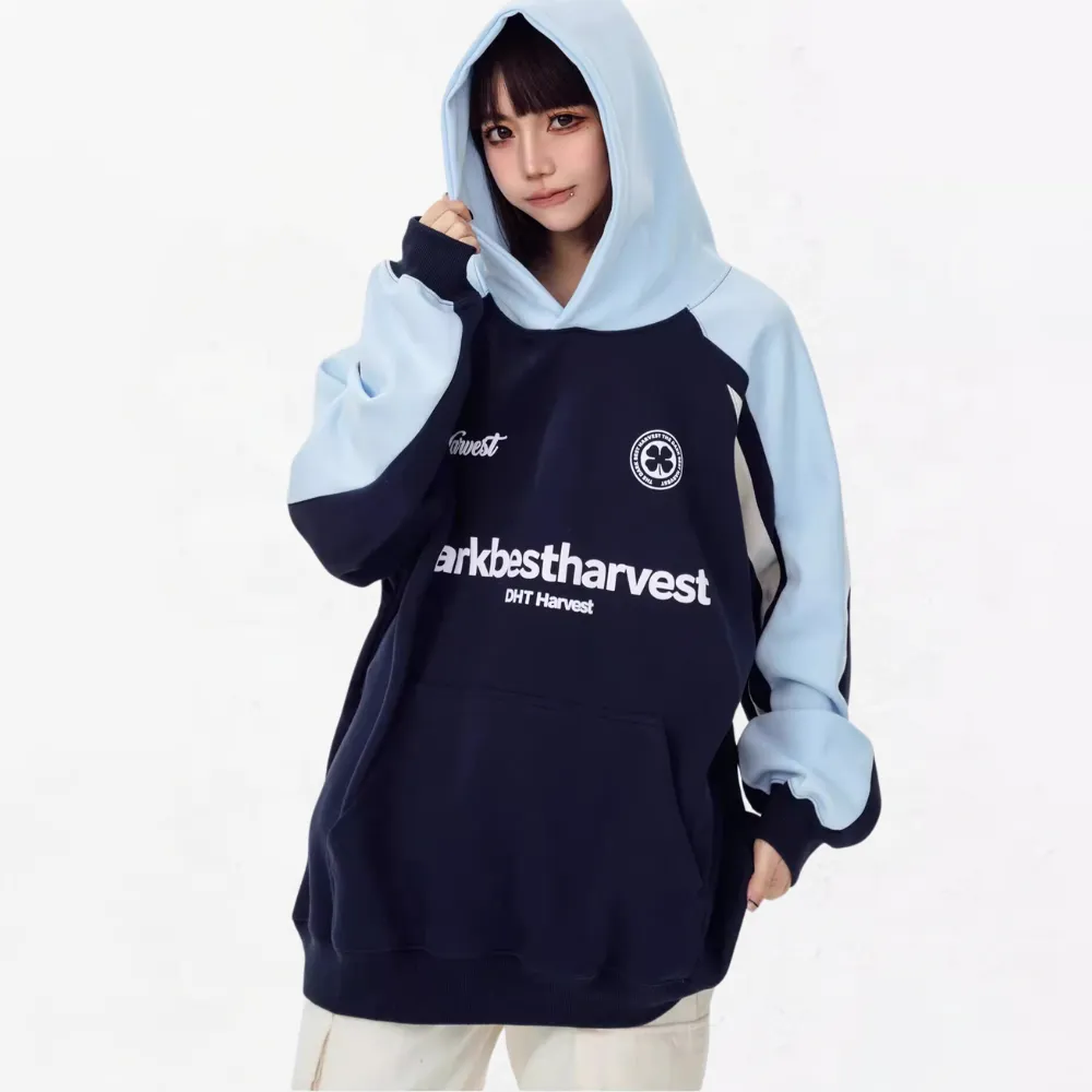 Sports Print Contrasting Colors Hoodie