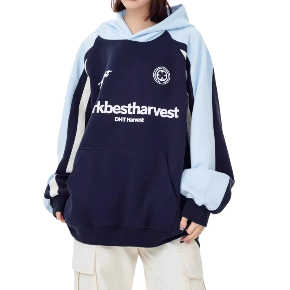 Sports Print Contrasting Colors Hoodie