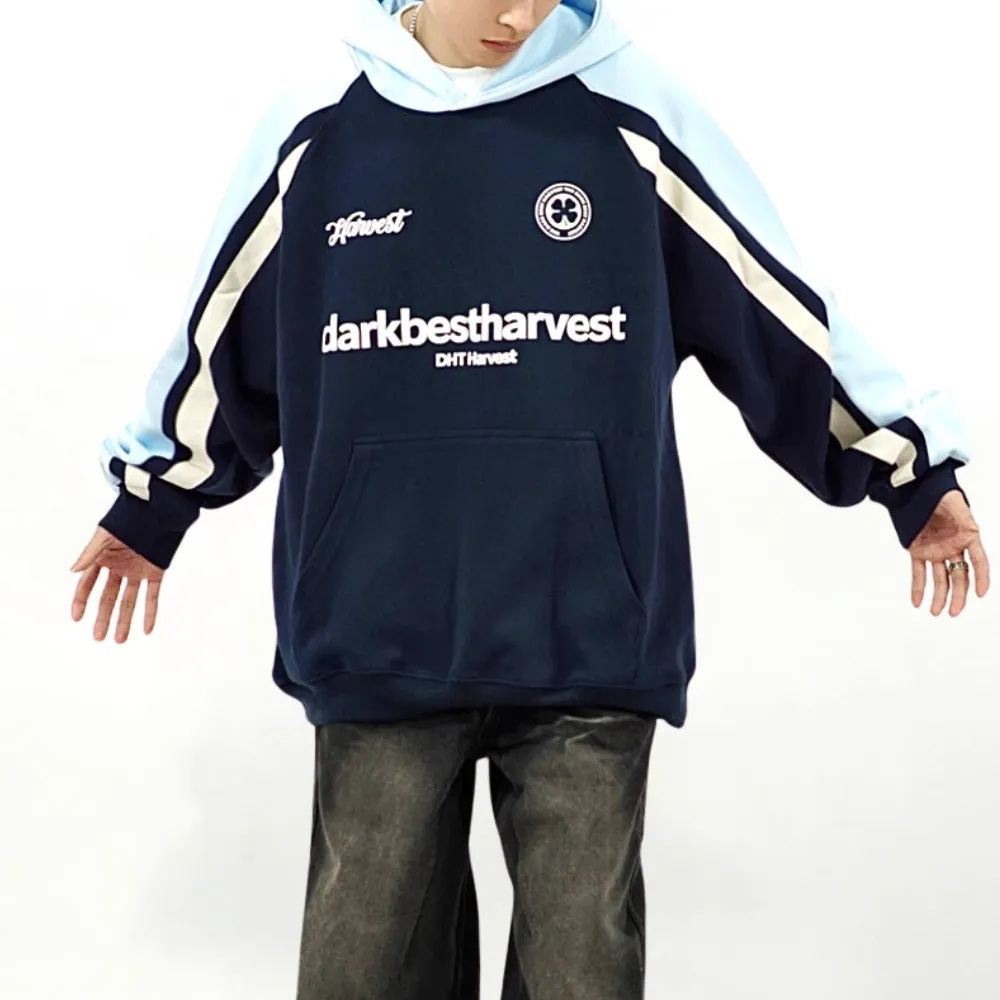 Sports Print Contrasting Colors Hoodie