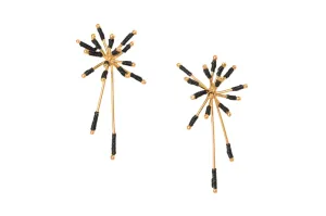 Stella Earrings - 24KGP   Black Werregue Palm Fiber