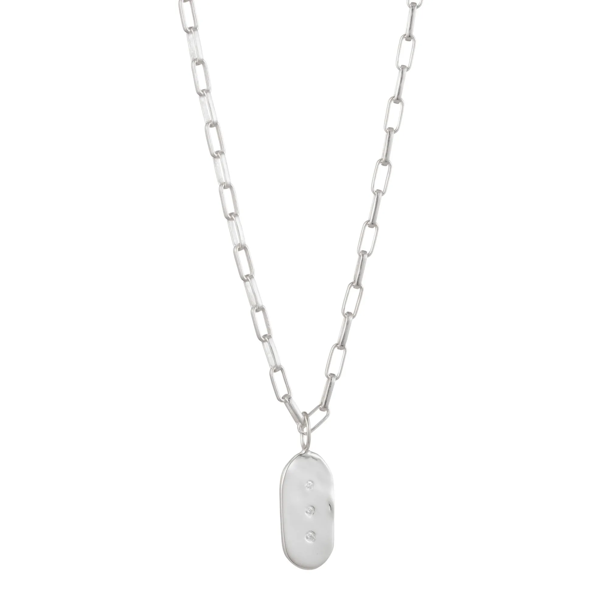 Sterling & Diamond Oblong Charm