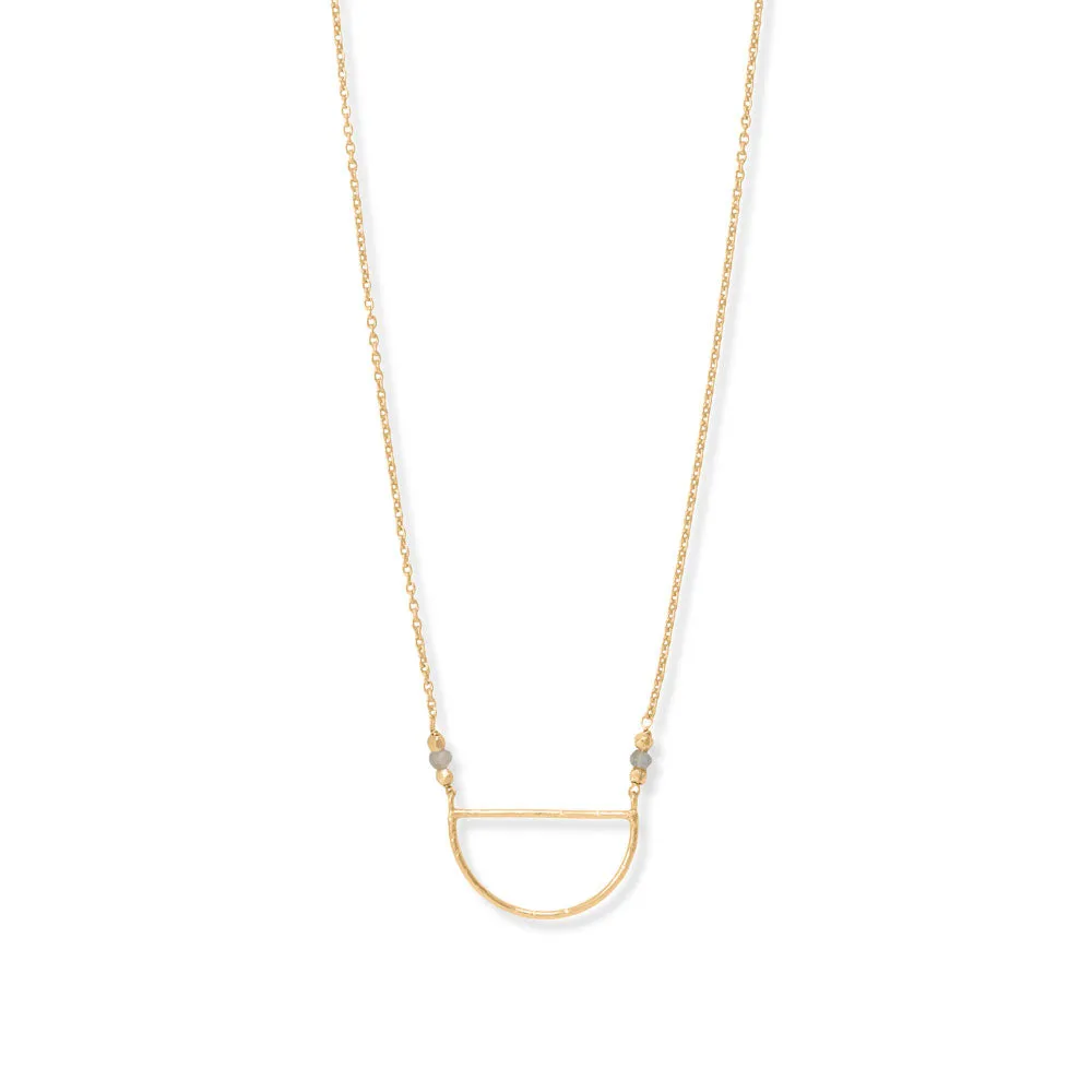 Sterling Silver Gold Plated Half Circle Labradorite Necklace