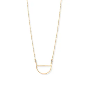 Sterling Silver Gold Plated Half Circle Labradorite Necklace
