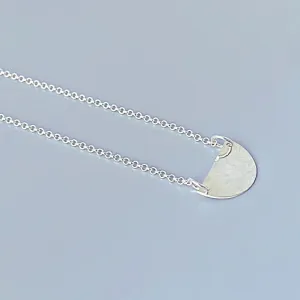 Sterling Silver Half Moon Necklace