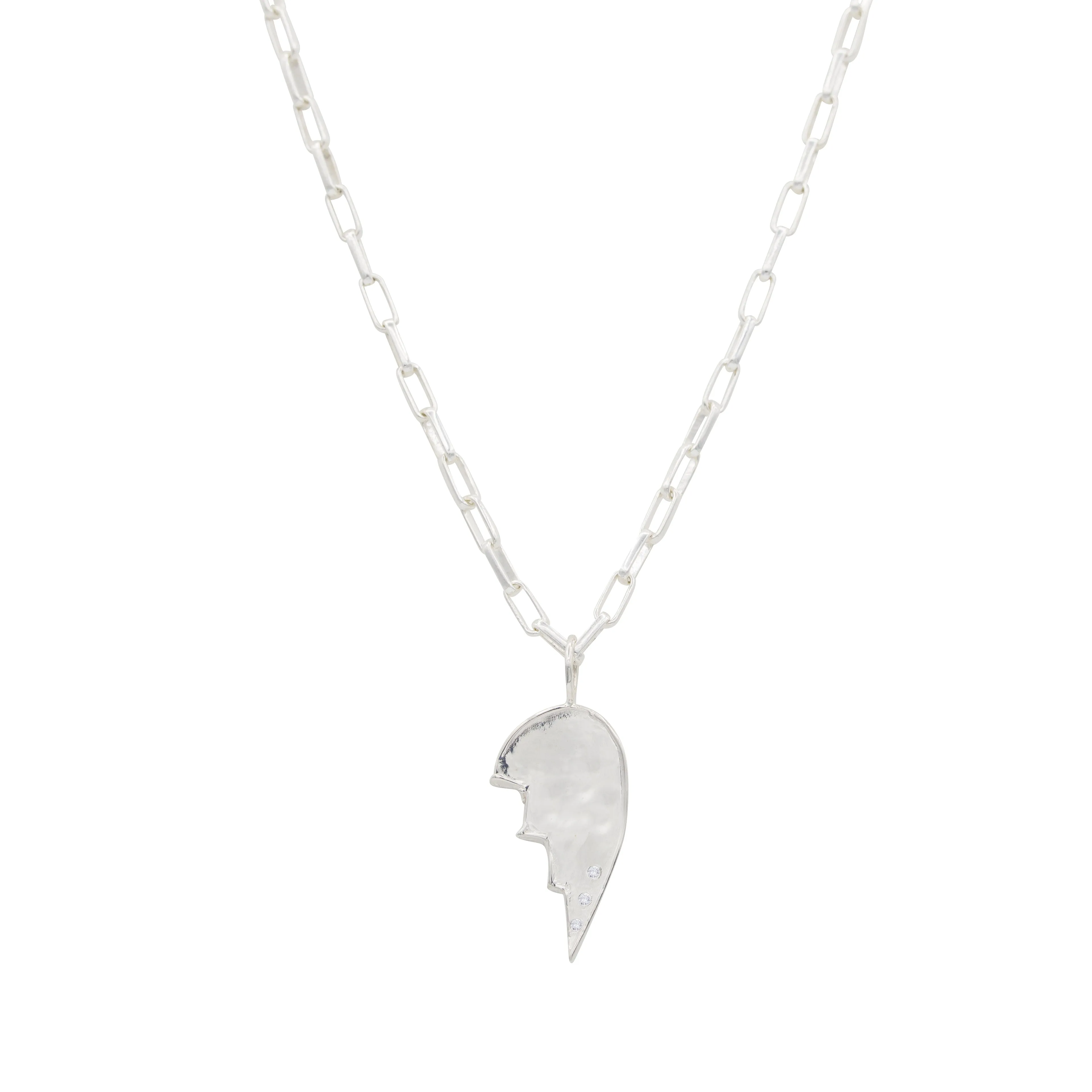 Sterling w/ Diamonds Friendship Heart Charm
