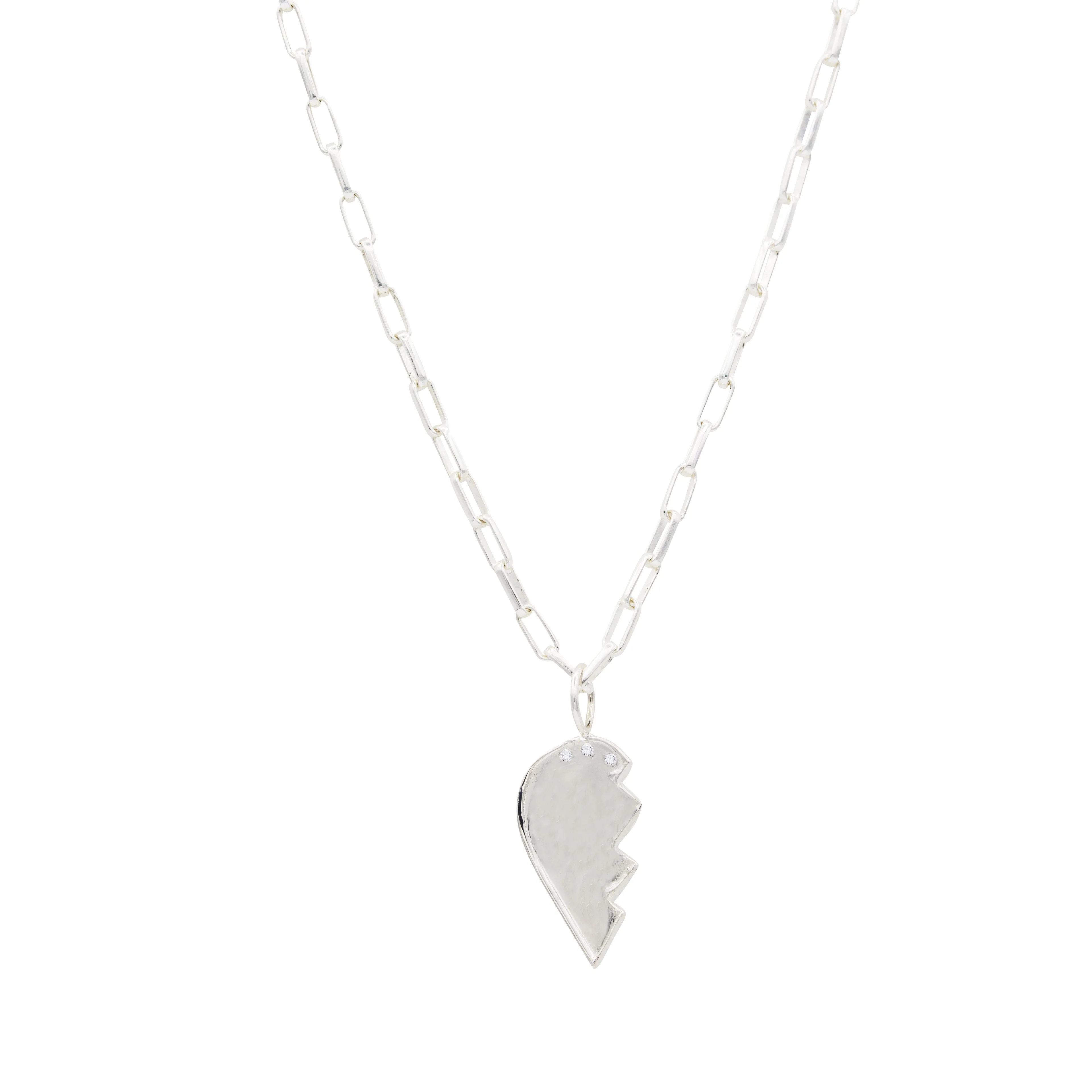 Sterling w/ Diamonds Friendship Heart Charm