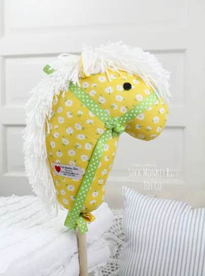 Stick Horse - Handcrafted Child's Toy Hobby Horse, Daisy