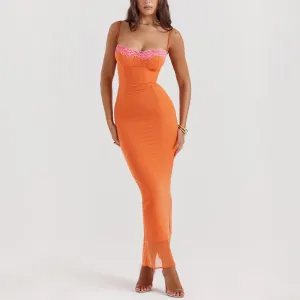 Strapless Patchwork Maxi Dress