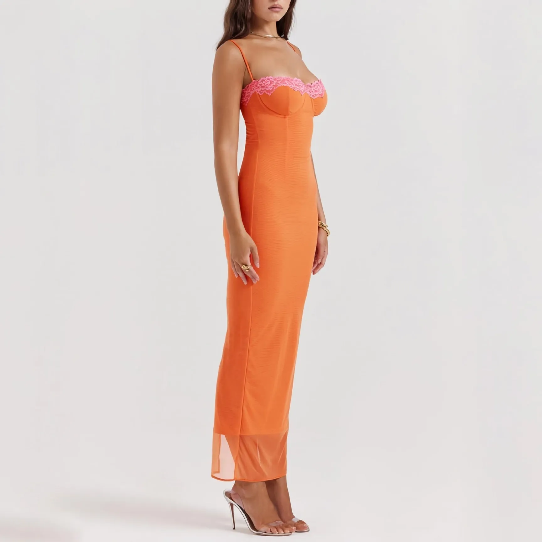 Strapless Patchwork Maxi Dress