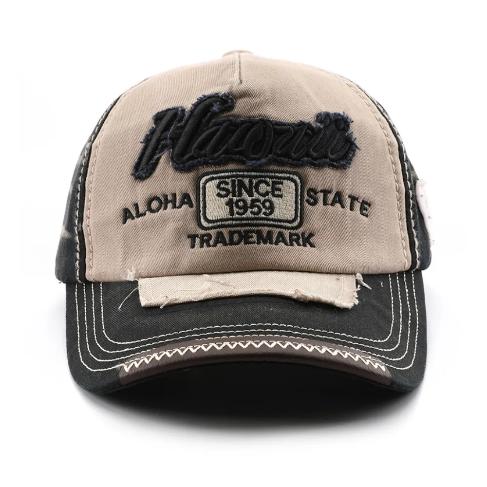 Street Contrast Letter Embroidered Hat