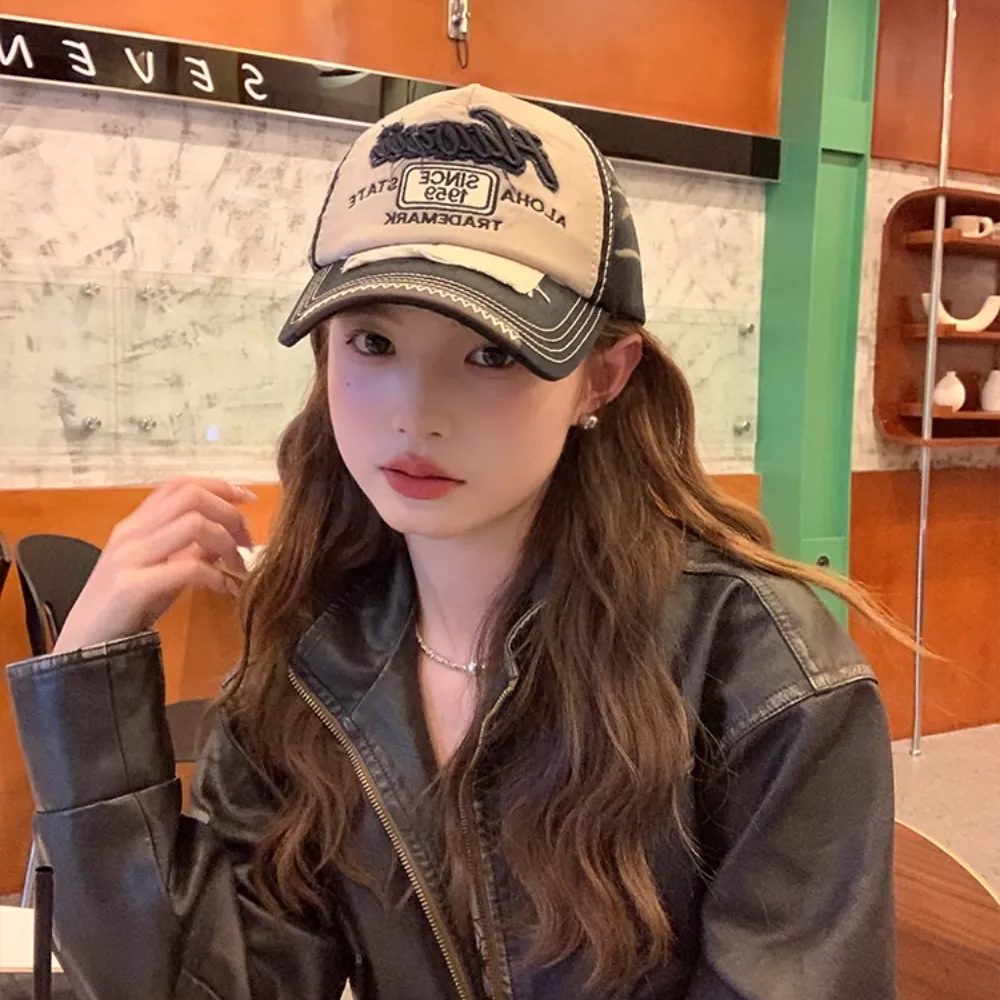 Street Contrast Letter Embroidered Hat
