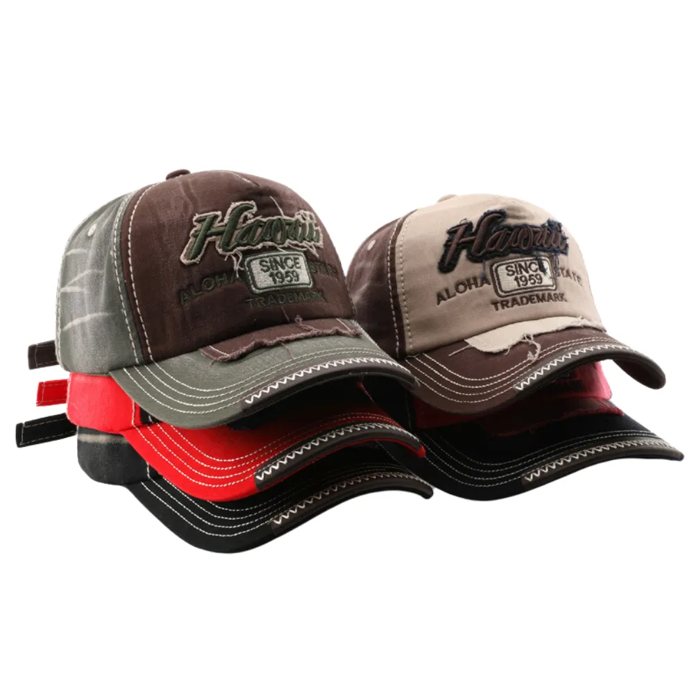 Street Contrast Letter Embroidered Hat