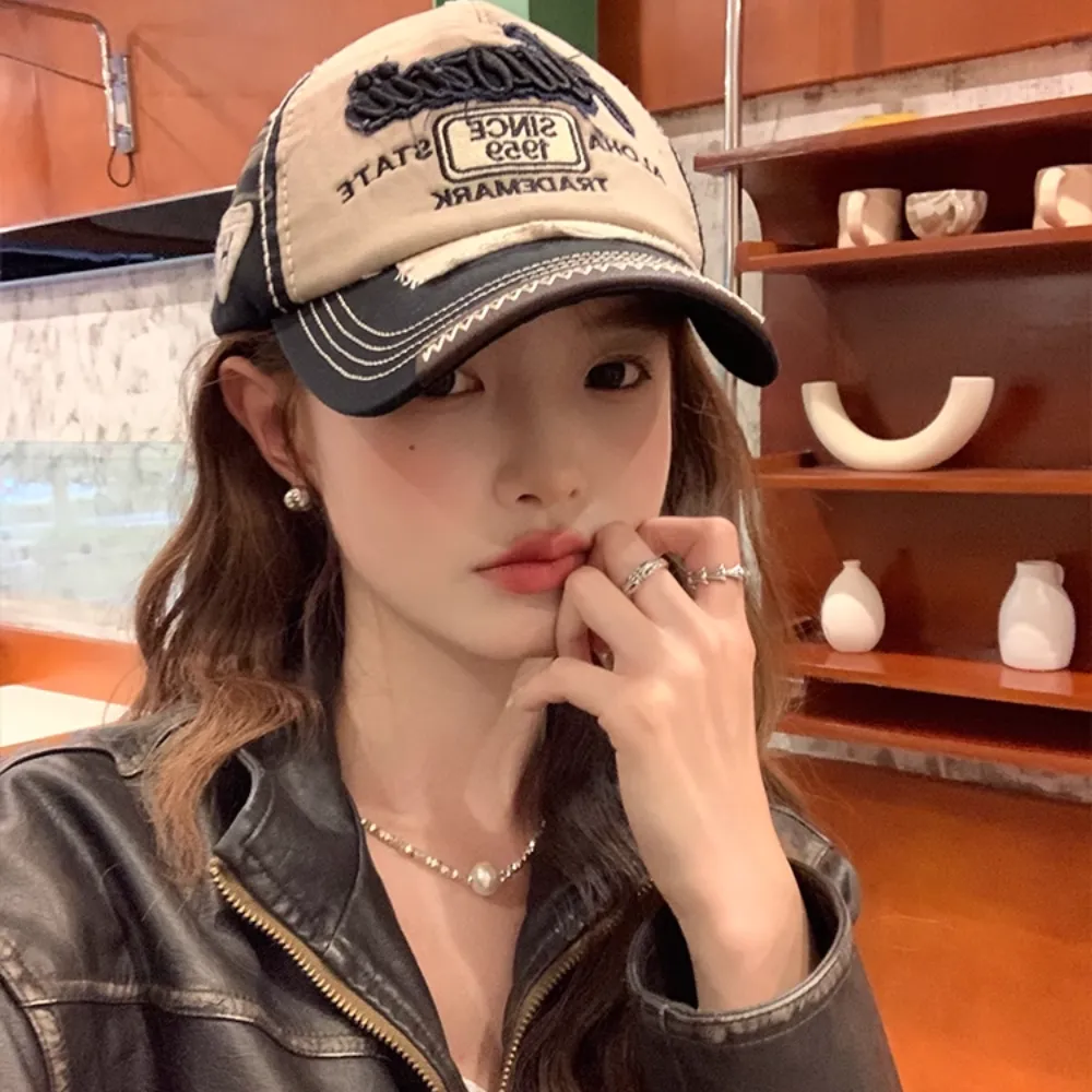 Street Contrast Letter Embroidered Hat