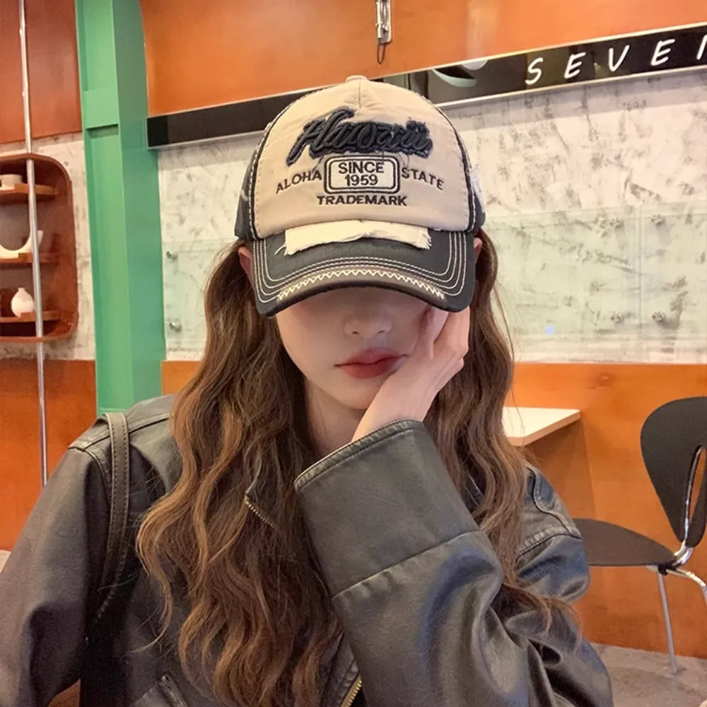 Street Contrast Letter Embroidered Hat