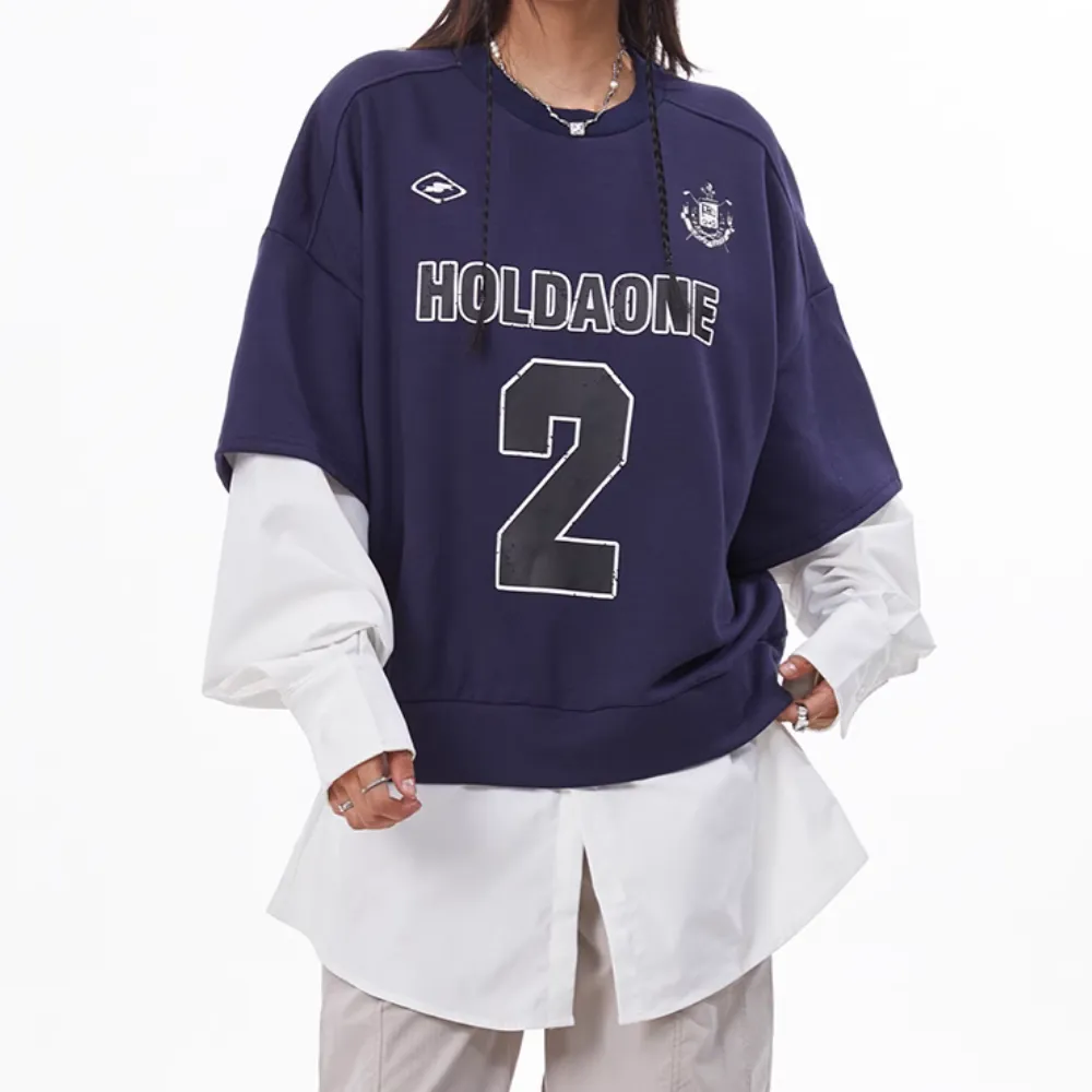 Street Fake Two Piece Printed Sweatshirt
