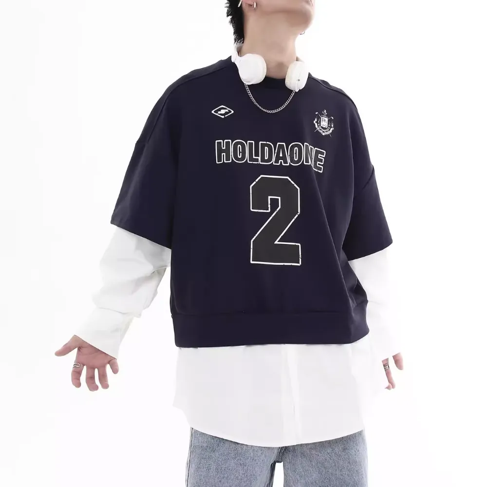 Street Fake Two Piece Printed Sweatshirt