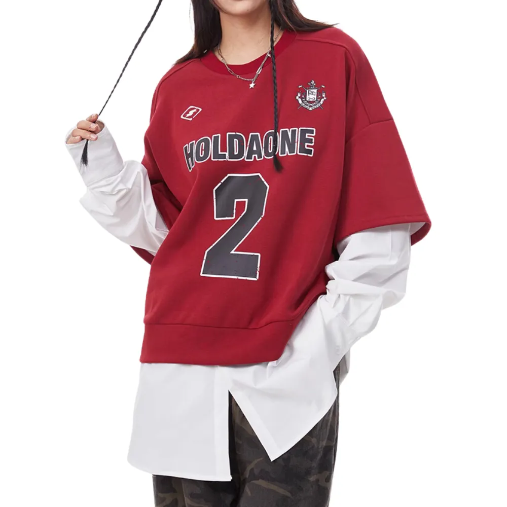 Street Fake Two Piece Printed Sweatshirt