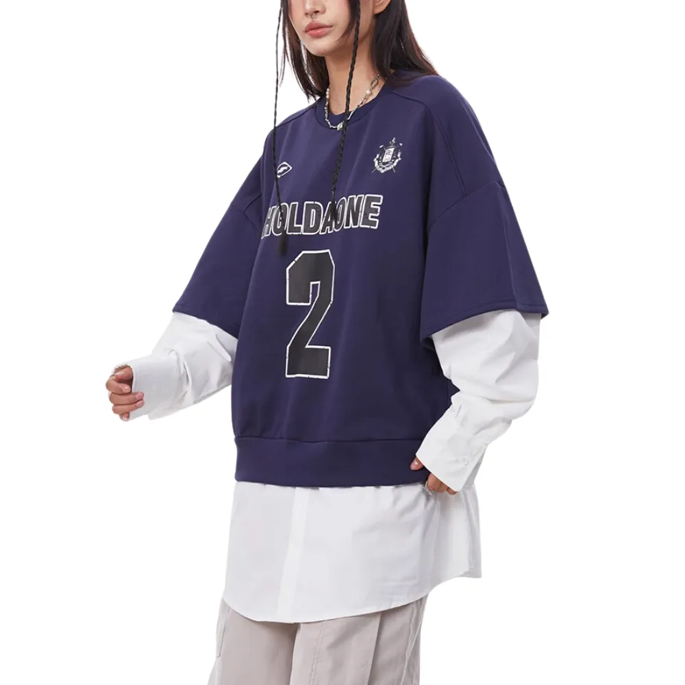Street Fake Two Piece Printed Sweatshirt