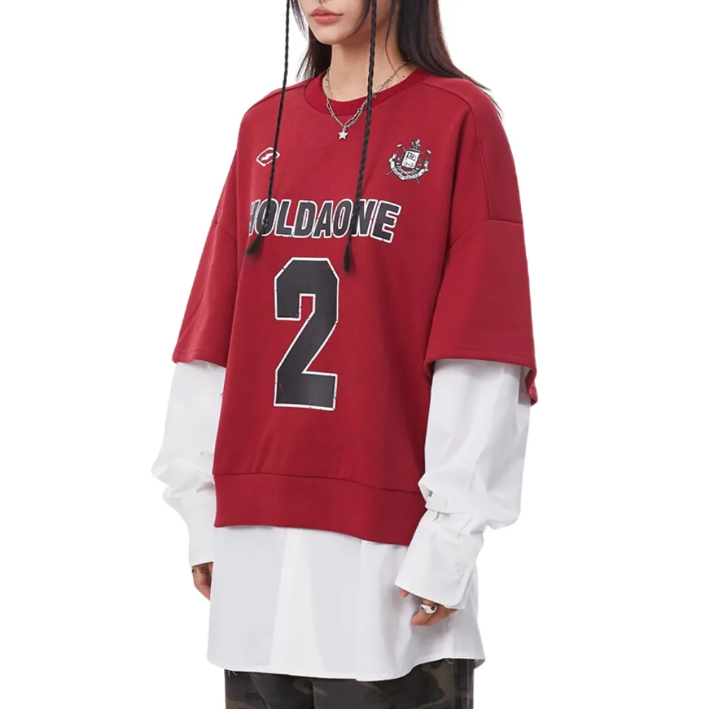 Street Fake Two Piece Printed Sweatshirt