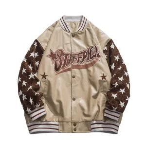 Street Star PU Stitching Varsity Jacket