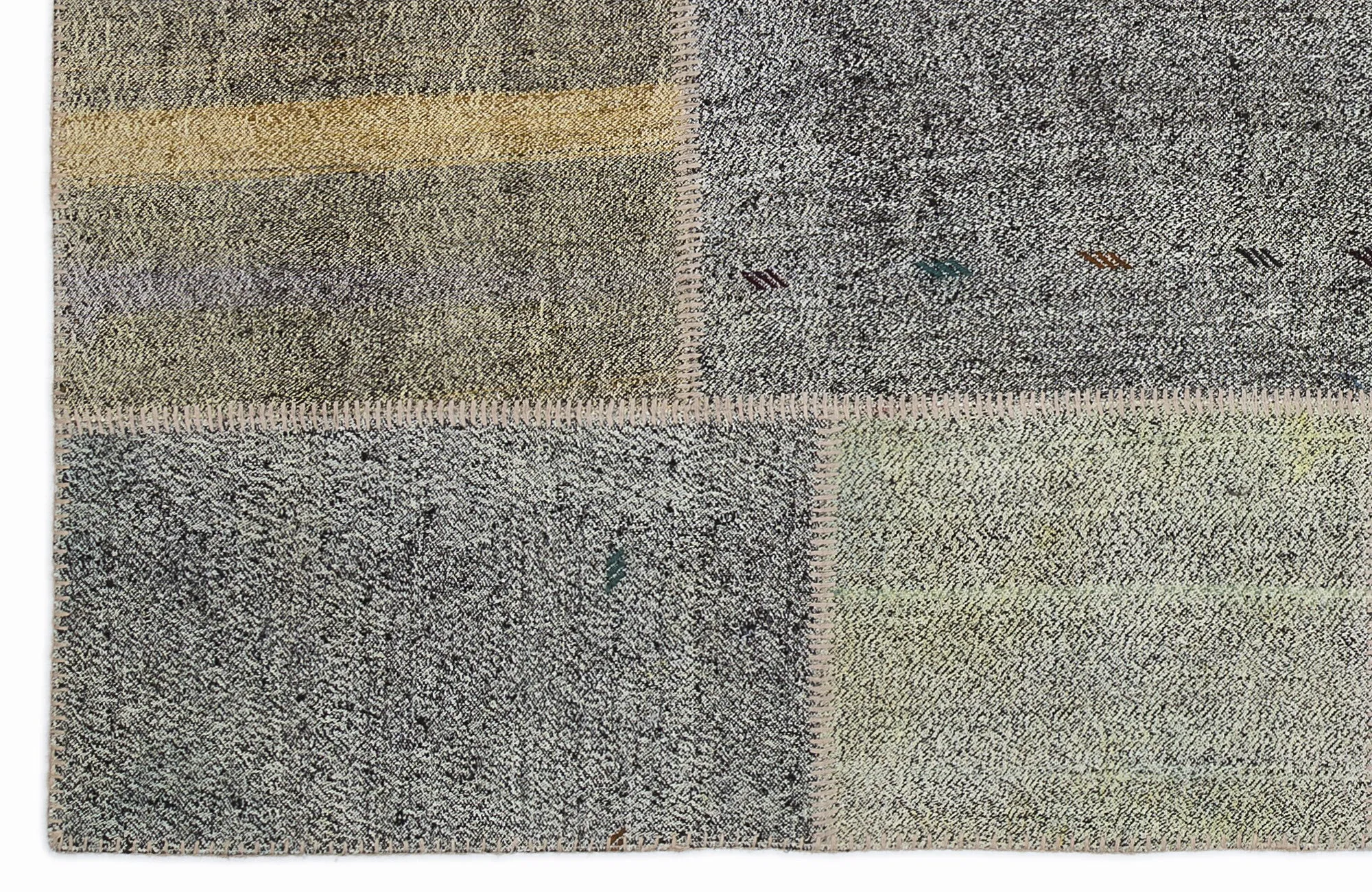 Striped Over Dyed Kilim Patchwork Unique Rug 5'3'' x 7'7'' ft 160 x 230 cm
