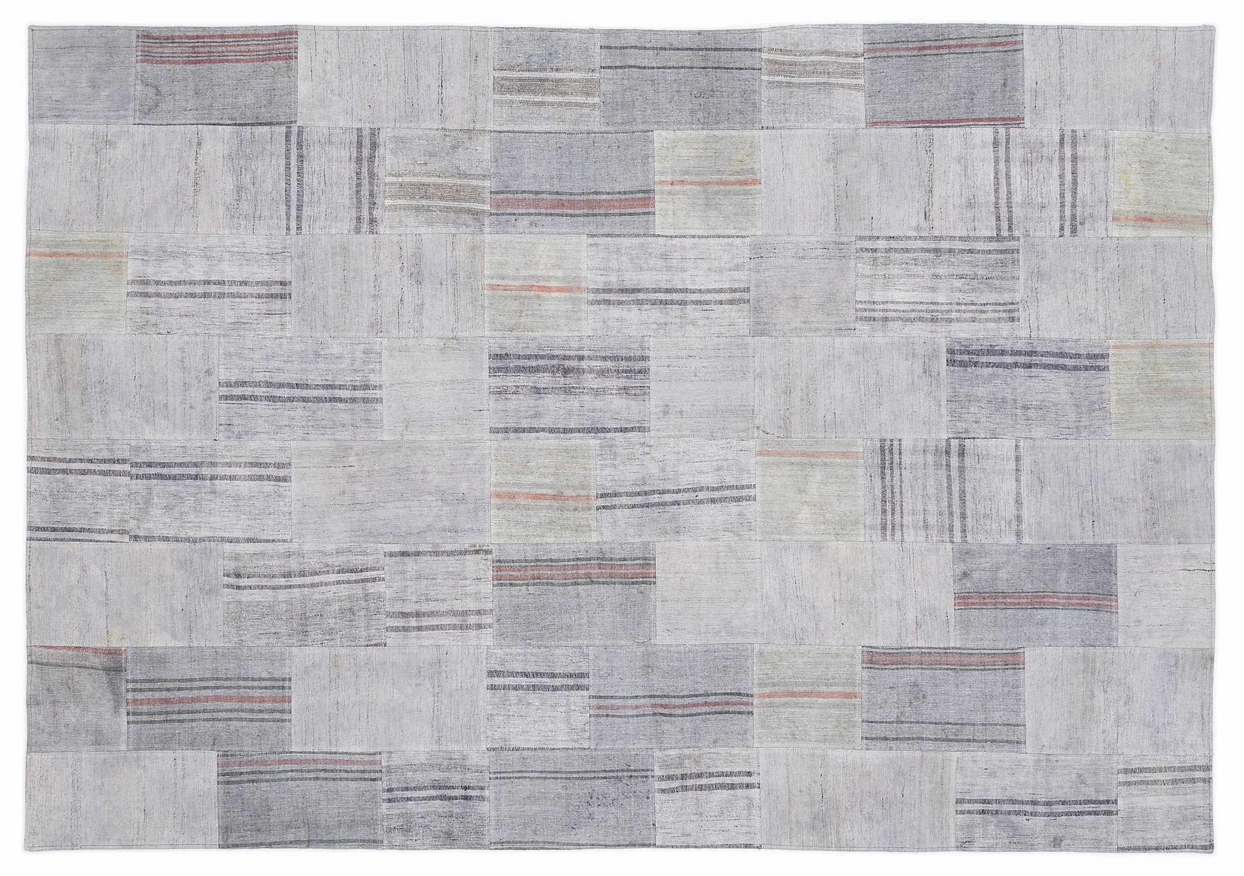 Striped Over Dyed Kilim Patchwork Unique Rug 5'3'' x 7'7'' ft 160 x 230 cm