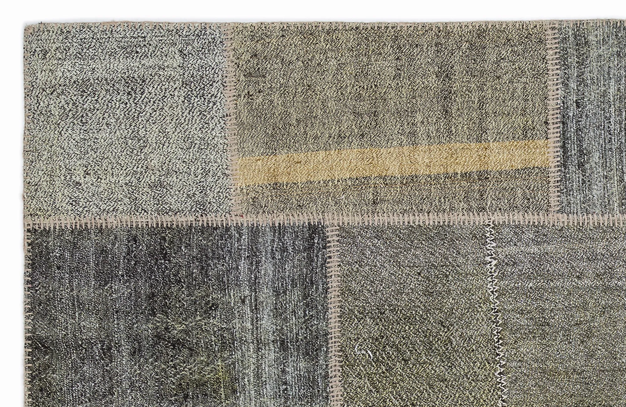 Striped Over Dyed Kilim Patchwork Unique Rug 5'3'' x 7'7'' ft 160 x 230 cm