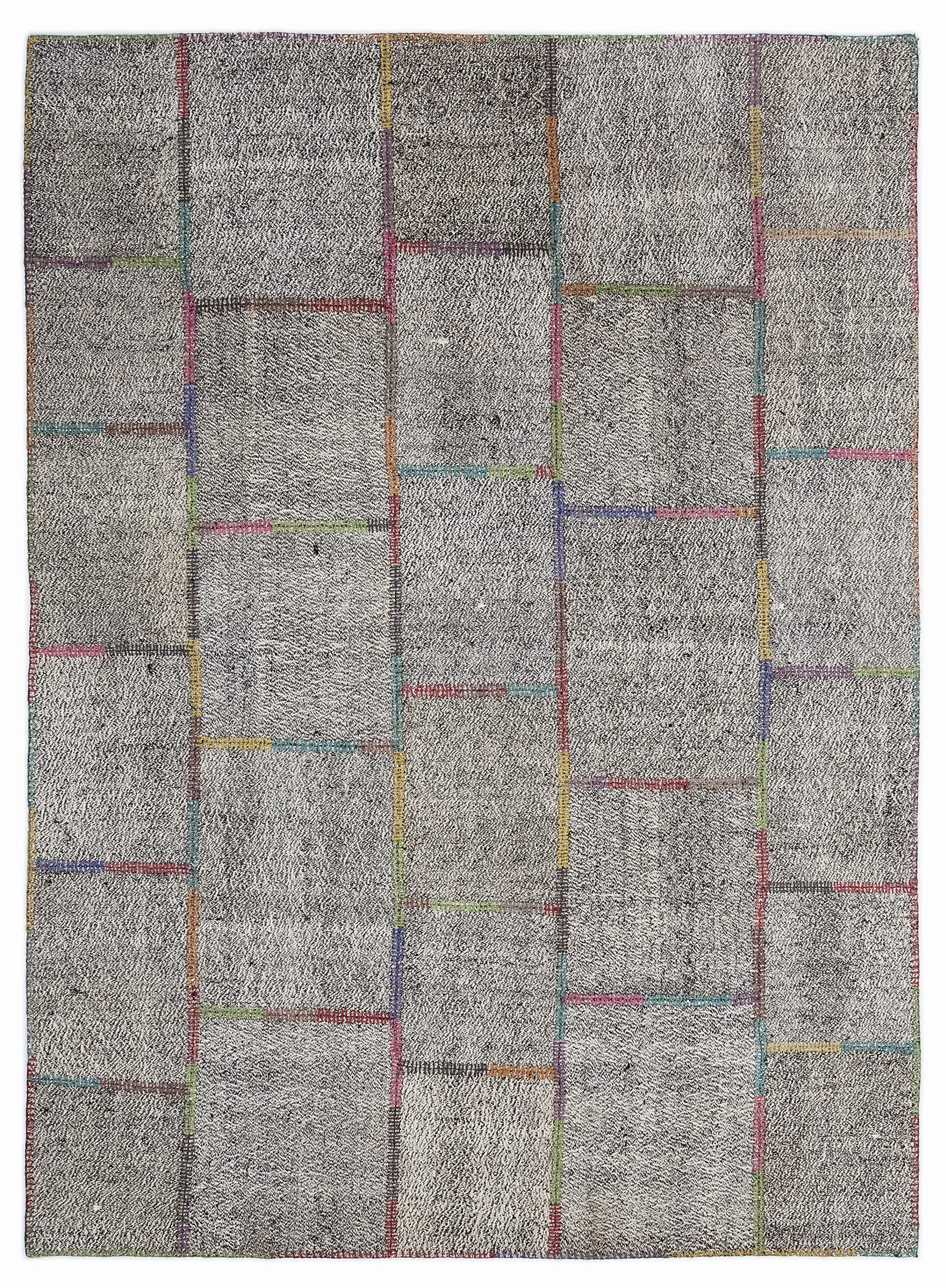 Striped Over Dyed Kilim Patchwork Unique Rug 5'3'' x 7'7'' ft 160 x 230 cm