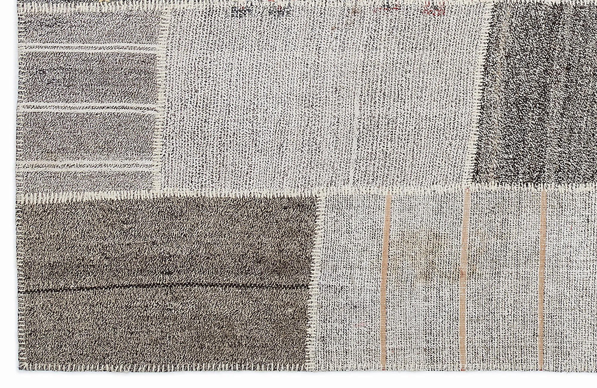 Striped Over Dyed Kilim Patchwork Unique Rug 5'3'' x 7'7'' ft 160 x 230 cm