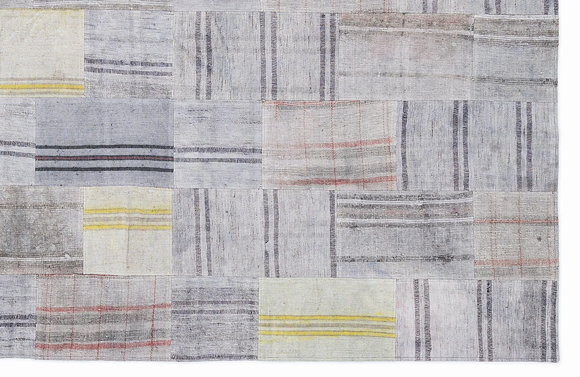 Striped Over Dyed Kilim Patchwork Unique Rug 5'3'' x 7'7'' ft 160 x 230 cm