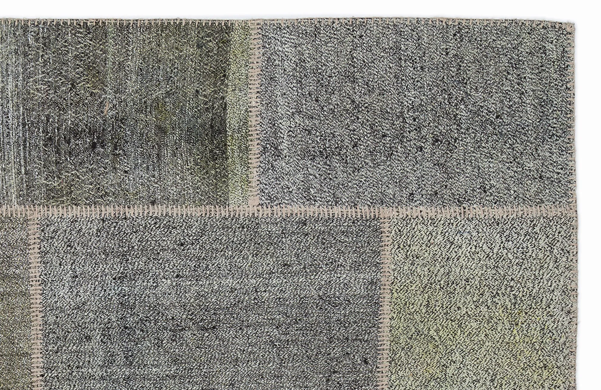 Striped Over Dyed Kilim Patchwork Unique Rug 5'3'' x 7'7'' ft 160 x 230 cm